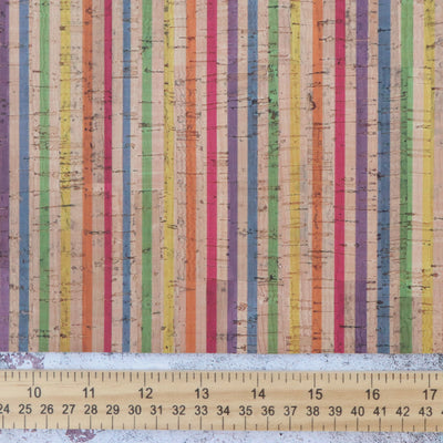 Rainbow Stripe Cork Fabric