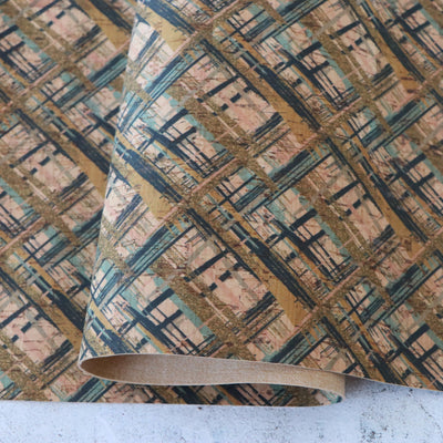 Rustic Plaid Cork Fabric