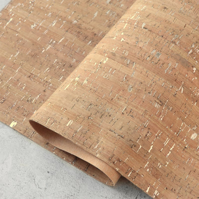 Rustic Natural Silver Flecked Cork Fabric
