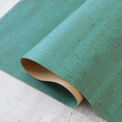Rustic Turquoise Cork Fabric