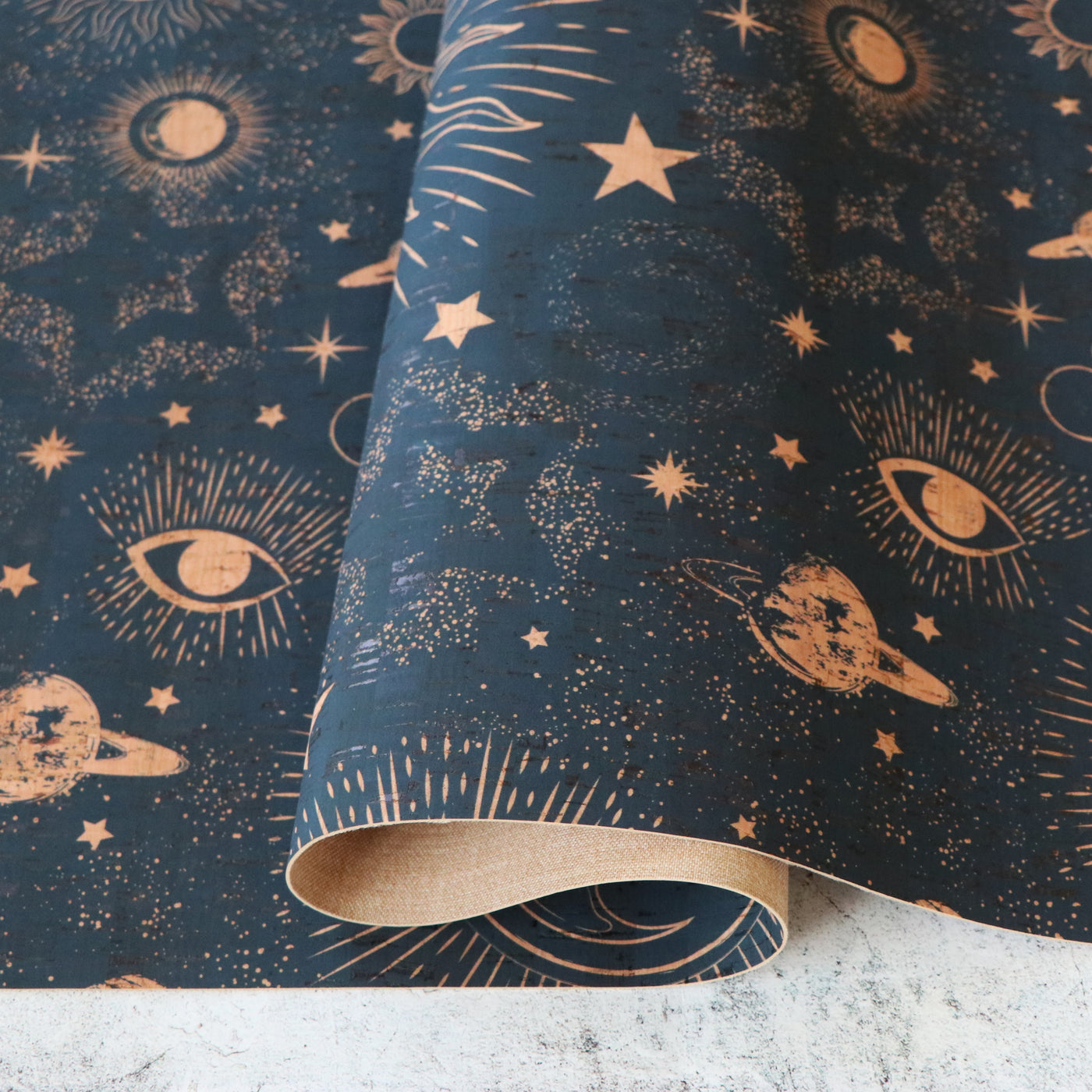 Zodiac Galaxy Cork Fabric
