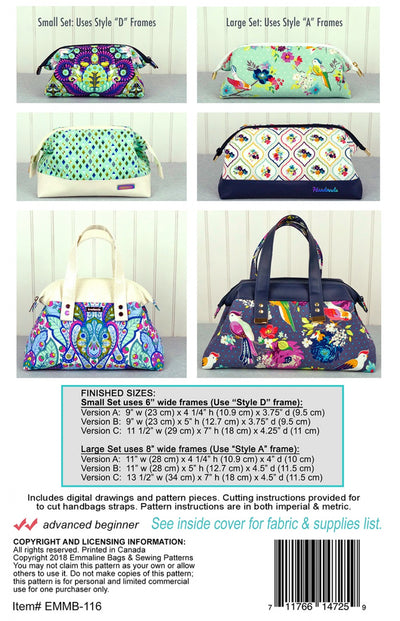 Trifecta Bag Pattern (6 sizes) by Emmaline