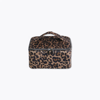 Packaged 1/2 Yard Cut: Leopard Charcoal Mocha Faux Fur