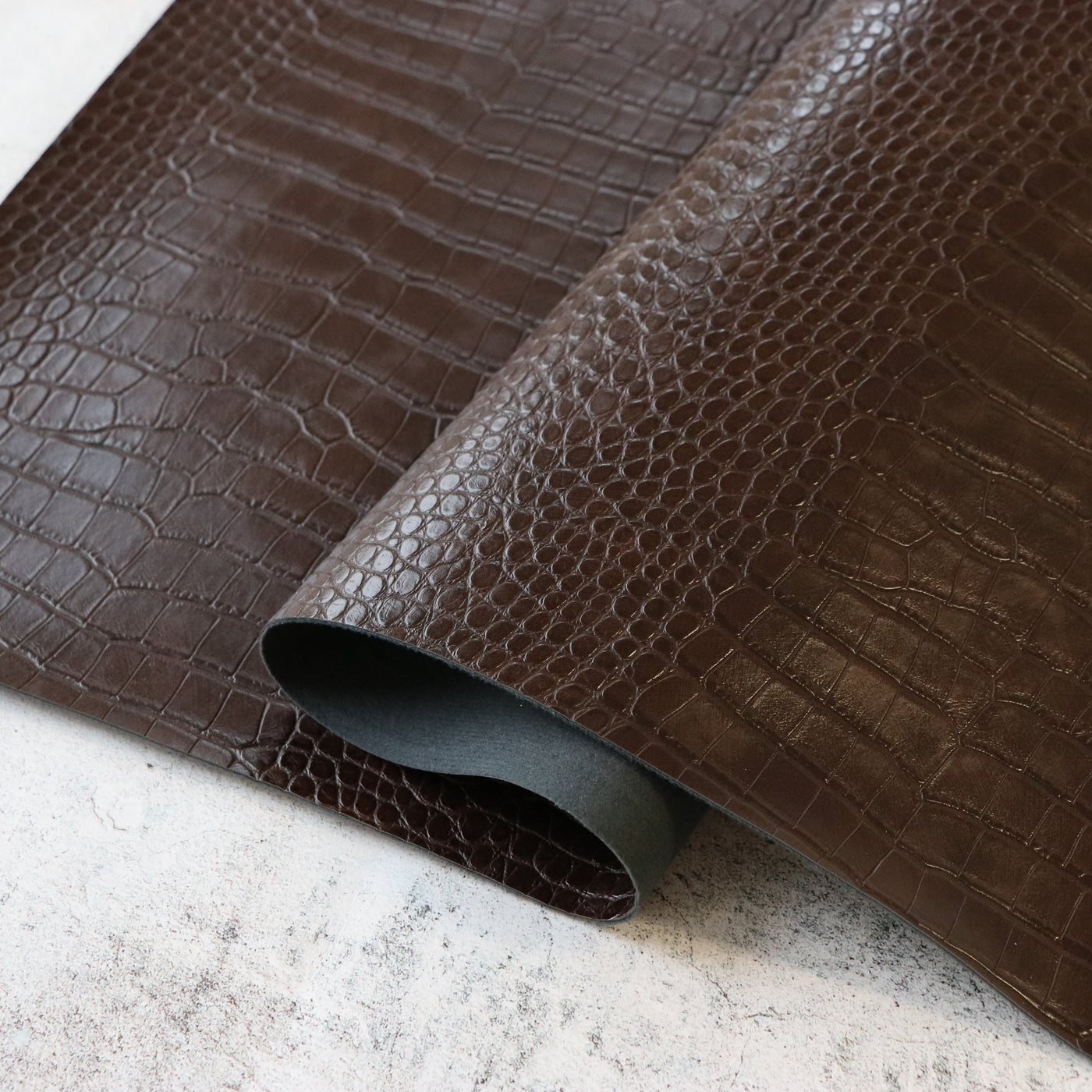 Woodland Brown Alligator Faux Leather
