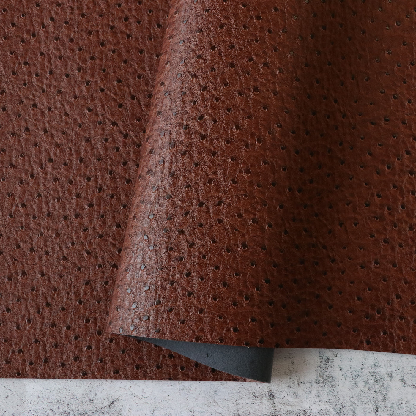 Russet Brown Ostrich Faux Leather