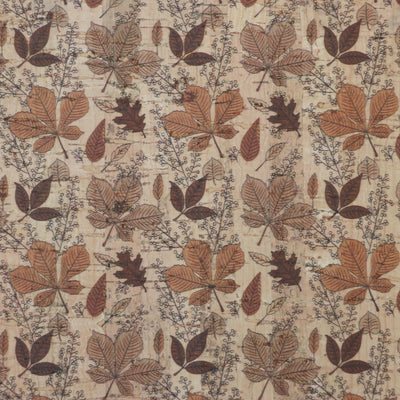 Packaged 1/2 Yard Cut: Autumn Leaves Cork Fabric