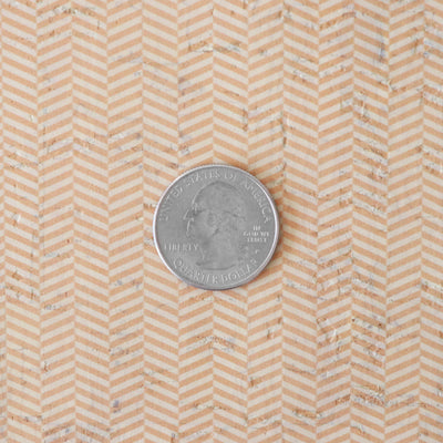 Packaged 1/2 Yard Cut: Mustard Chevron Cork Fabric