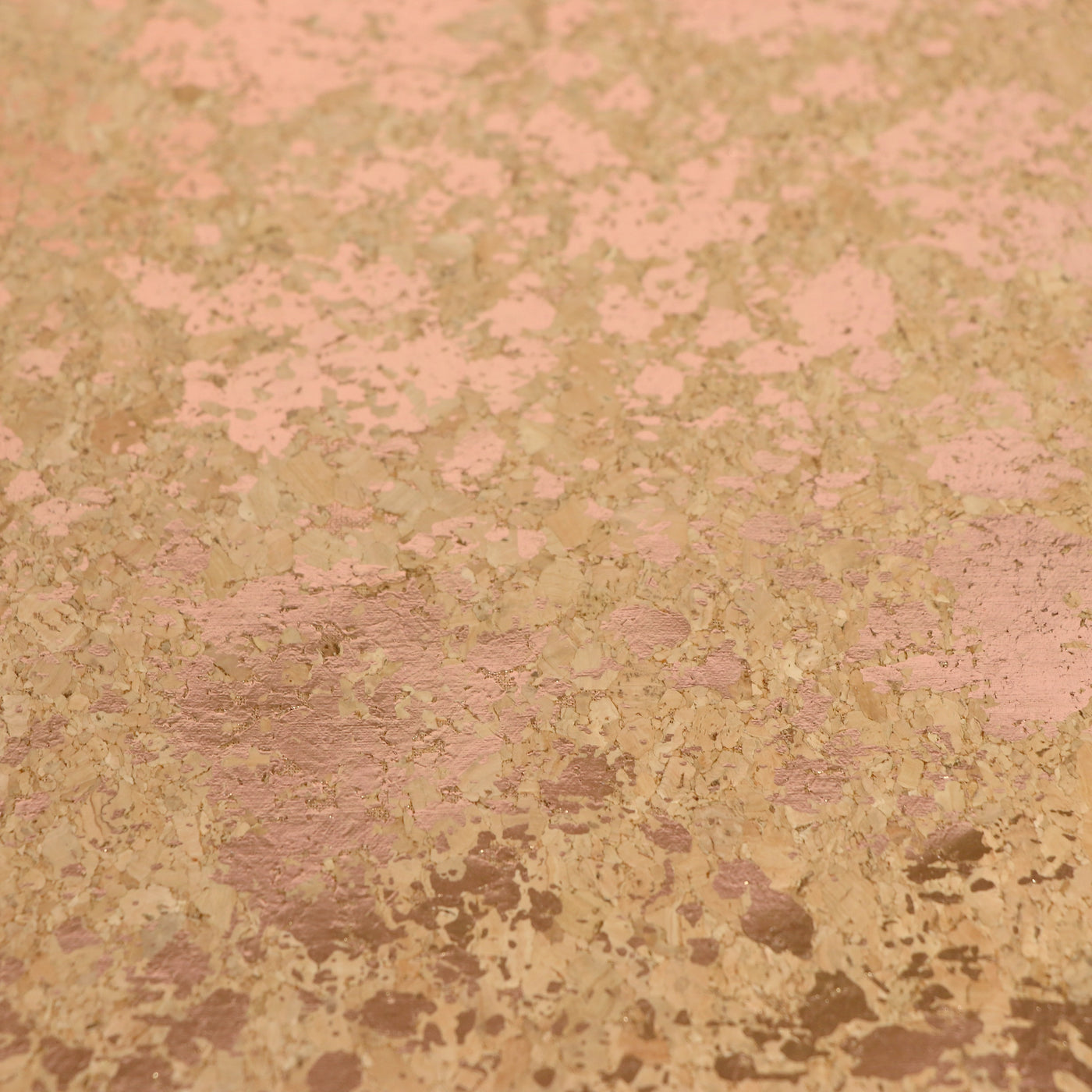 Corte empaquetado de 1/2 yarda: tela de corcho natural con salpicaduras de oro rosa