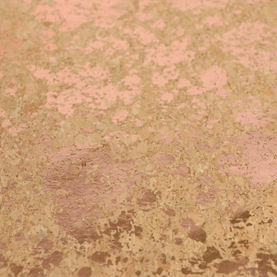 Corte empaquetado de 1/2 yarda: tela de corcho natural con salpicaduras de oro rosa