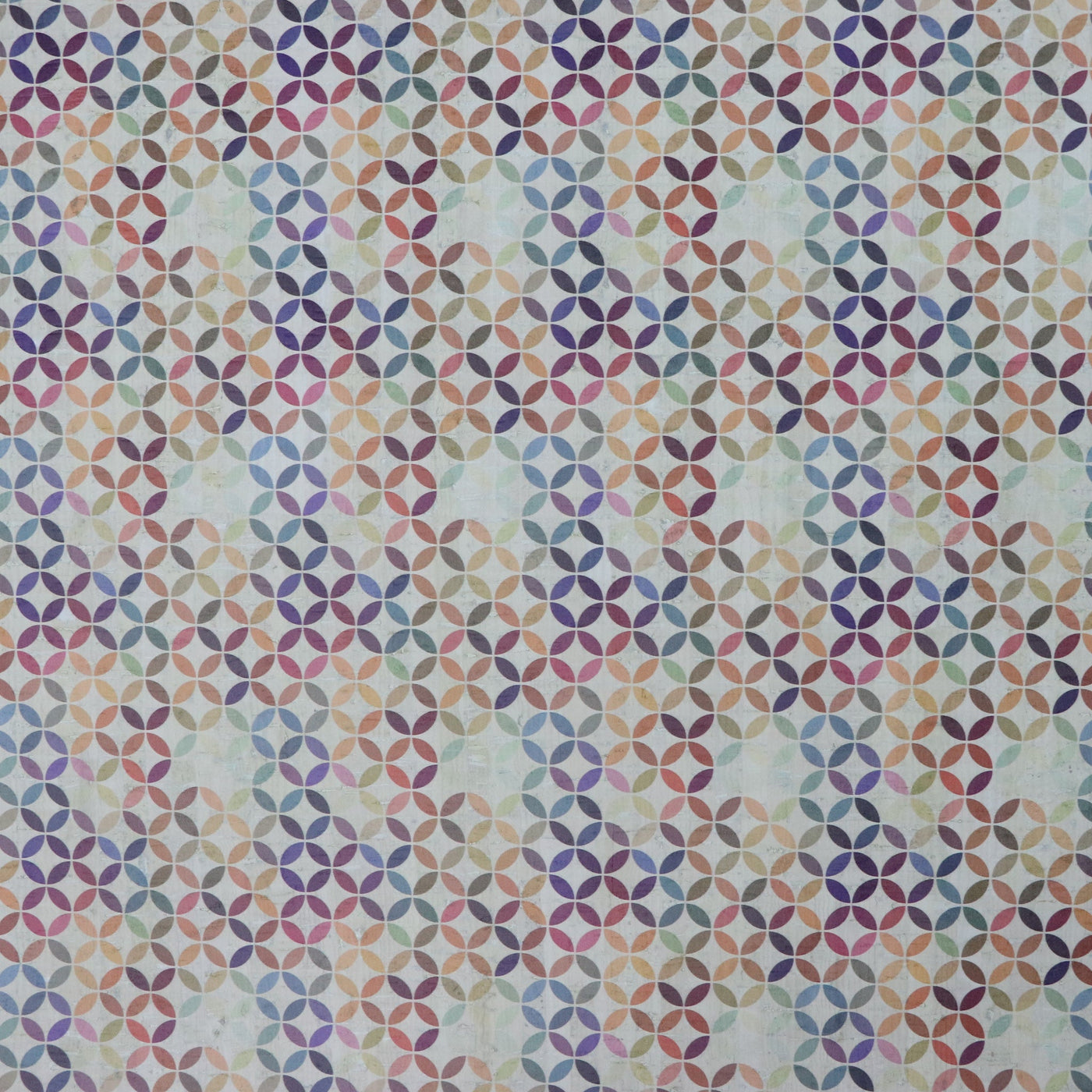 Packaged 1/2 Yard Cut: Rainbow Retro Art Cork Fabric