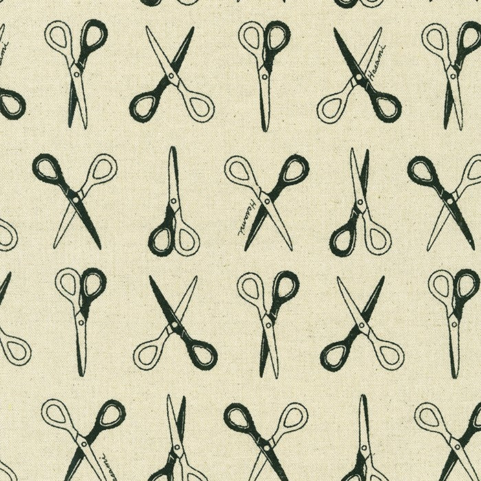 Robert Kaufman - Cotton Flax Prints - Scissors