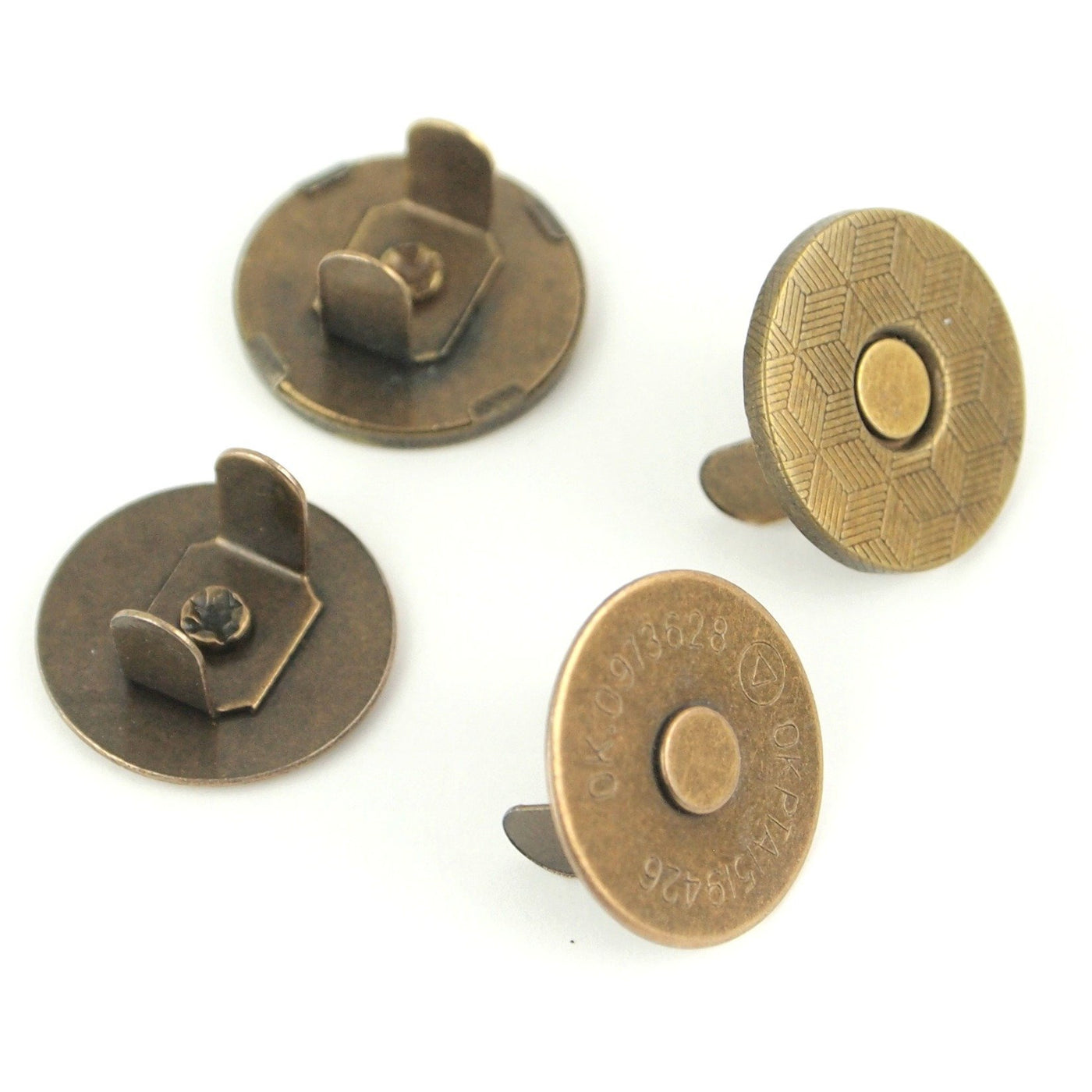 Thin Magnetic Snaps Bag Hardware - 3/4 - 2/Pack - Antique Brass