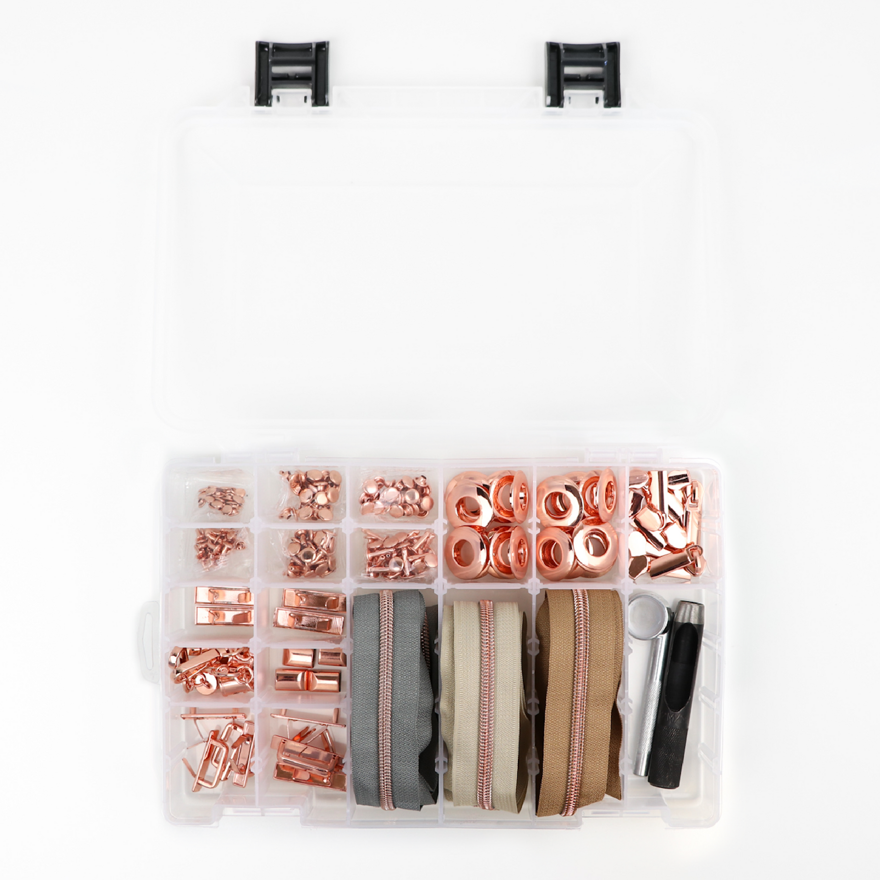 Sallie Tomato Next Level Hardware & Zipper Set - Rose Gold Bag Making Accessories For DIY Totes & Purses