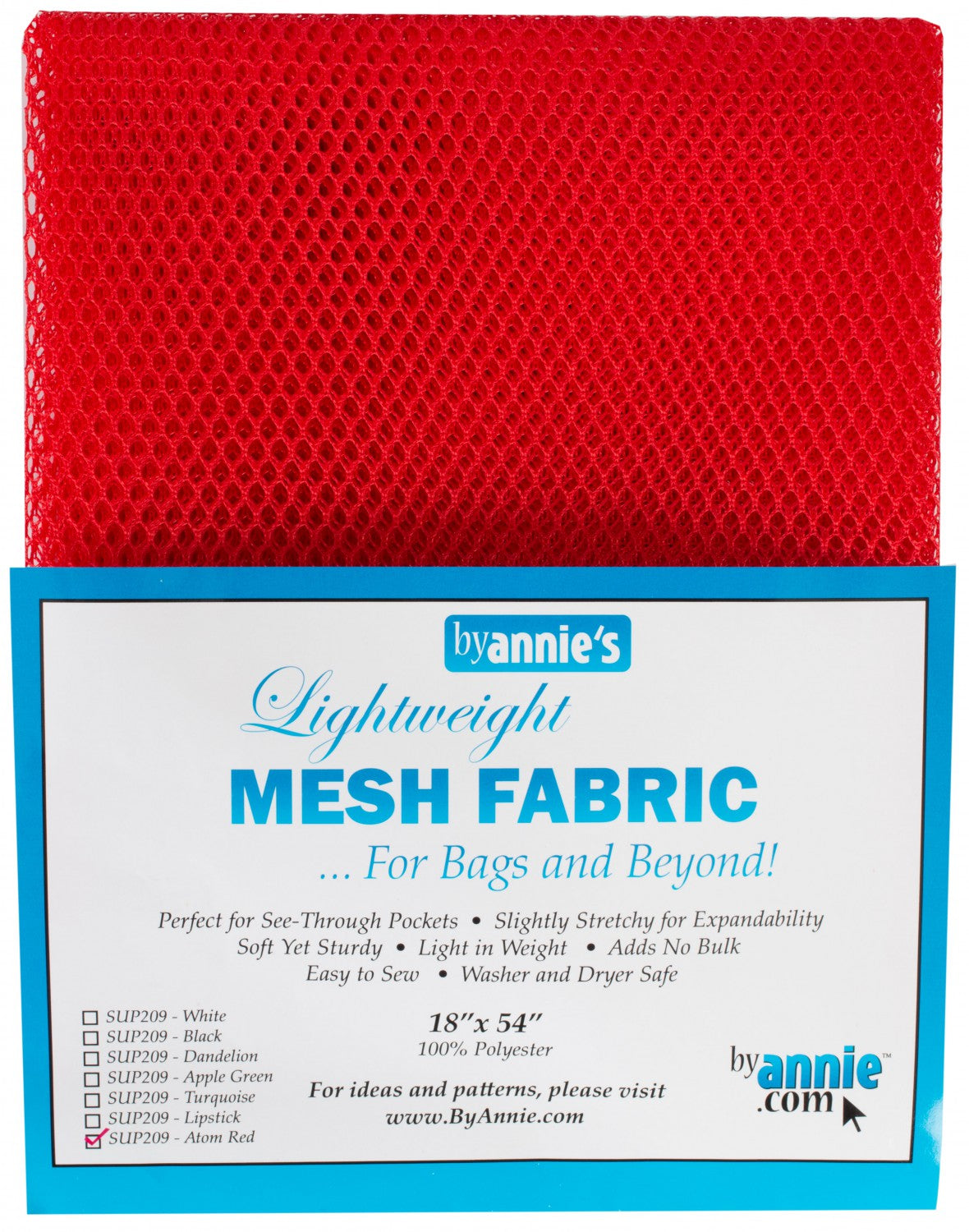 byannie's Mesh Fabric 18" x 54" Atomic Red