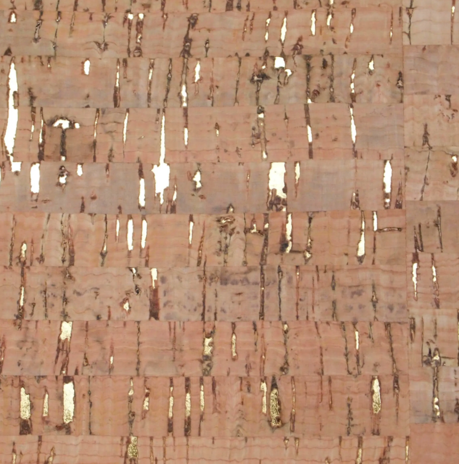 Packaged 1/2 Yard Cut: Rustic Natural Gold Flecked Cork Fabric