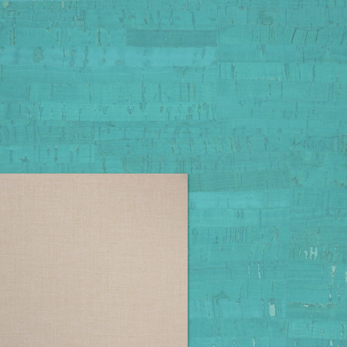 Packaged 1/2 Yard Cut: Rustic Turquoise Cork Fabric