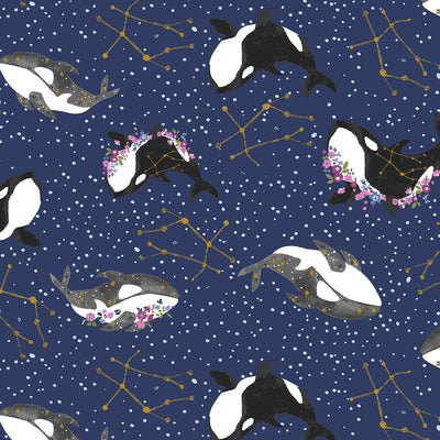 Cotton + Steel - Cosmic Sea - Queen of the Seas Whale