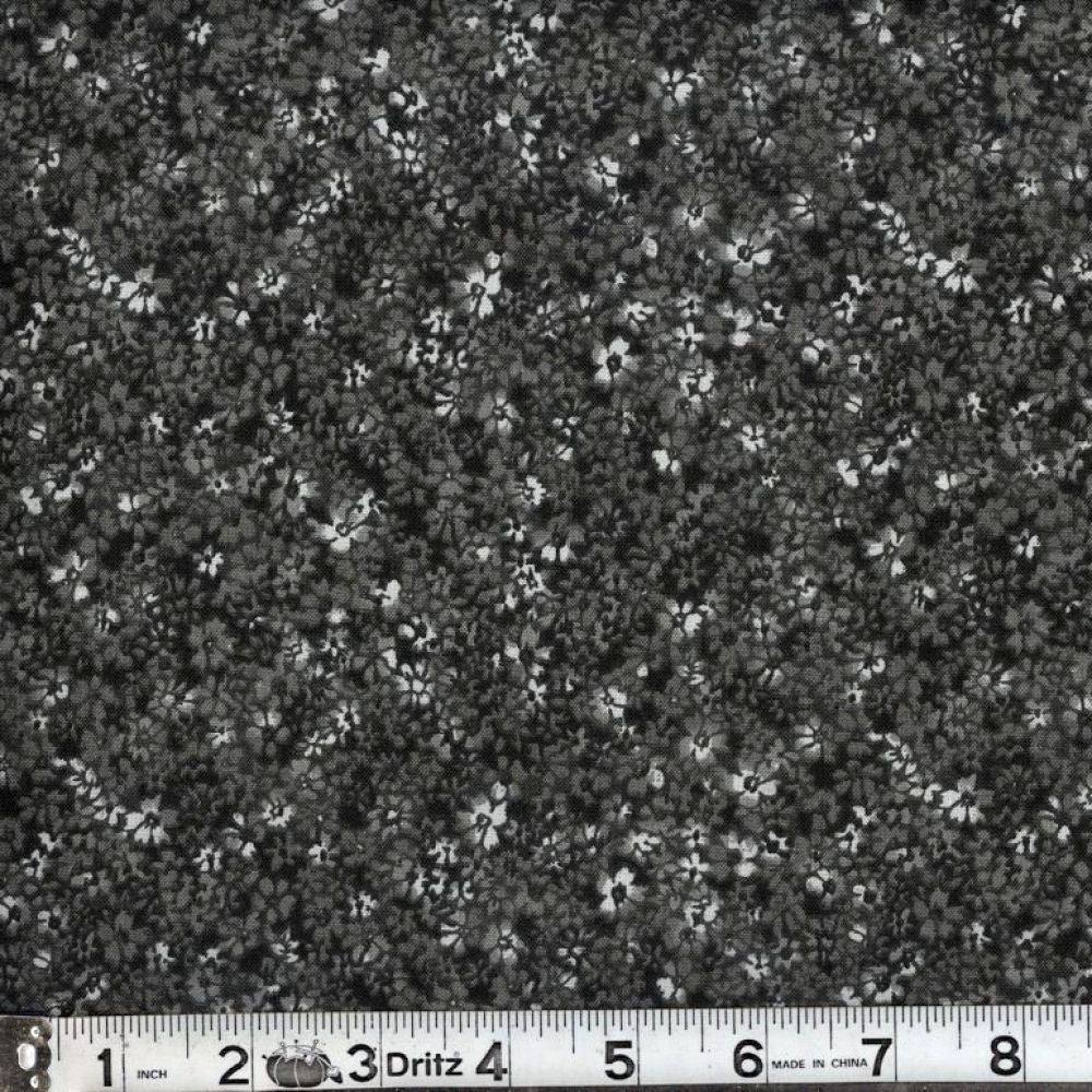 Confetti Floral Black cotton fabric