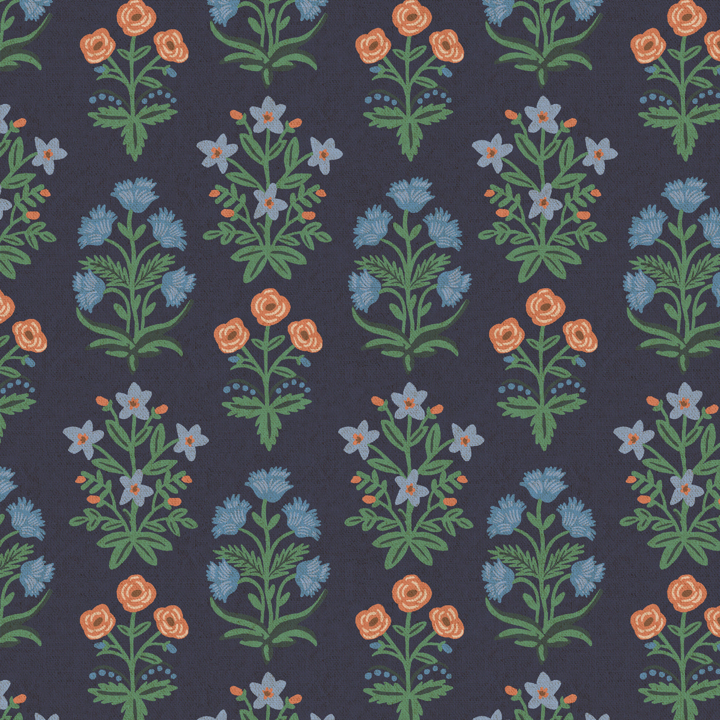 1 YARD CUT - Rifle Paper Co - Camont - Mughal Rose Canvas - Navy
